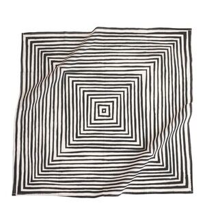 Handker Bandanas Black & Ivory Optical Stripe Scarf 22” Square